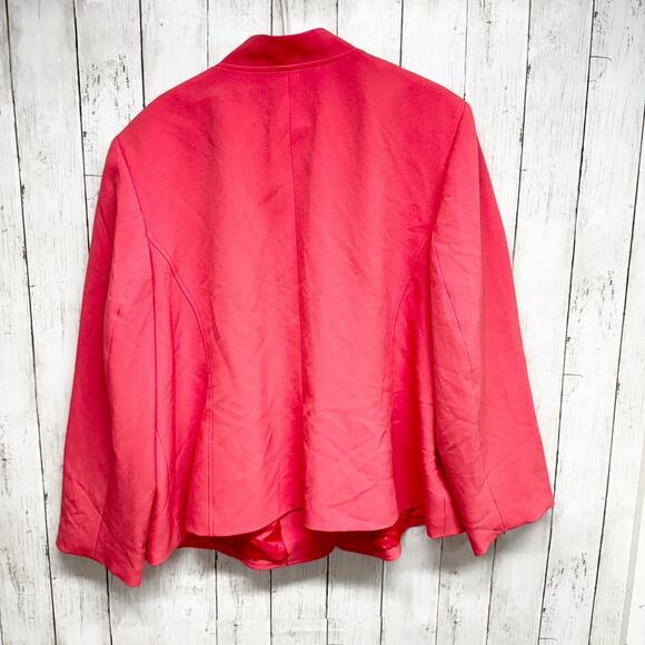 Jones Studio Jacket Women SZ 24W Single Button Hot Pink Coat Blazer Polyester - Picture 8 of 8